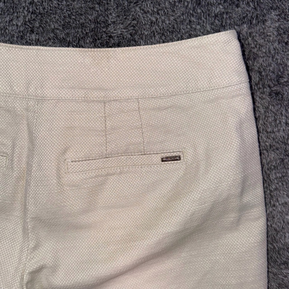 White‎ House Black Market Shorts Womens 2 Cream Textured Cuffed Low Rise Neutral - Picture 5 of 13
